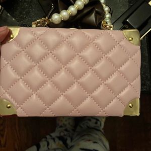 Pink Pearl handle purse from Shein
